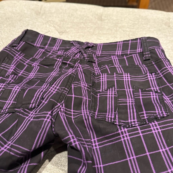 Tripp NYC Black and Purple Plaid Chinos - Picture 4 of 10